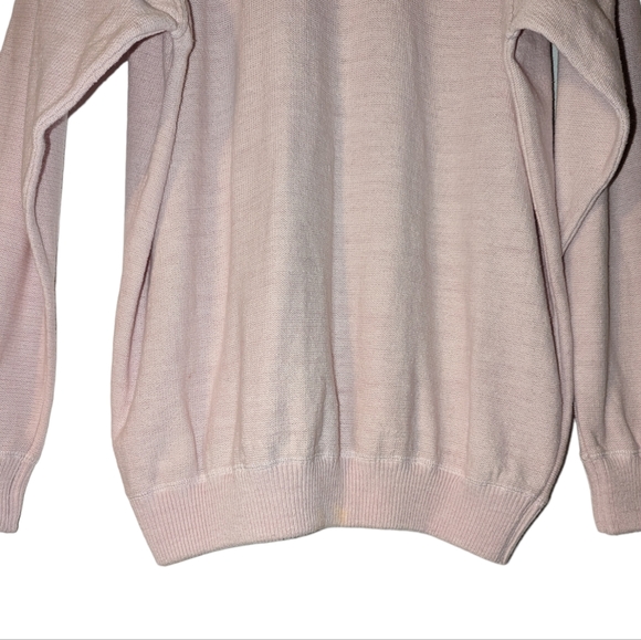 NWOT Free People Pullover Crew Neck Pink Oversized RibbedKnit Sweater Sweatshirt - Picture 2 of 7